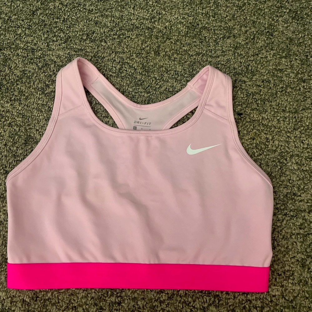 pink nike dry-fit sports bra